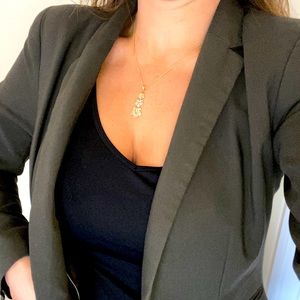 Olive green suit jacket (6) & pants (10) SET (2pc)